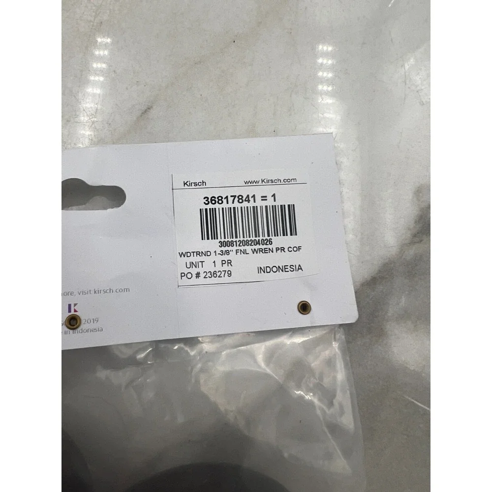 Kirsch Wood Curtain Finials Trends Fits 1 3/8 Inch Dark Brown Wren Pair